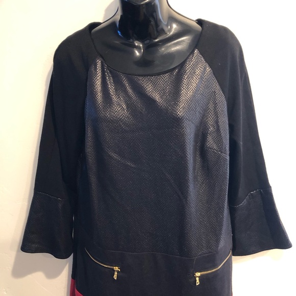 Ice Black and Red Long Sleeve Dress colorblock size 12 - Picture 6 of 7